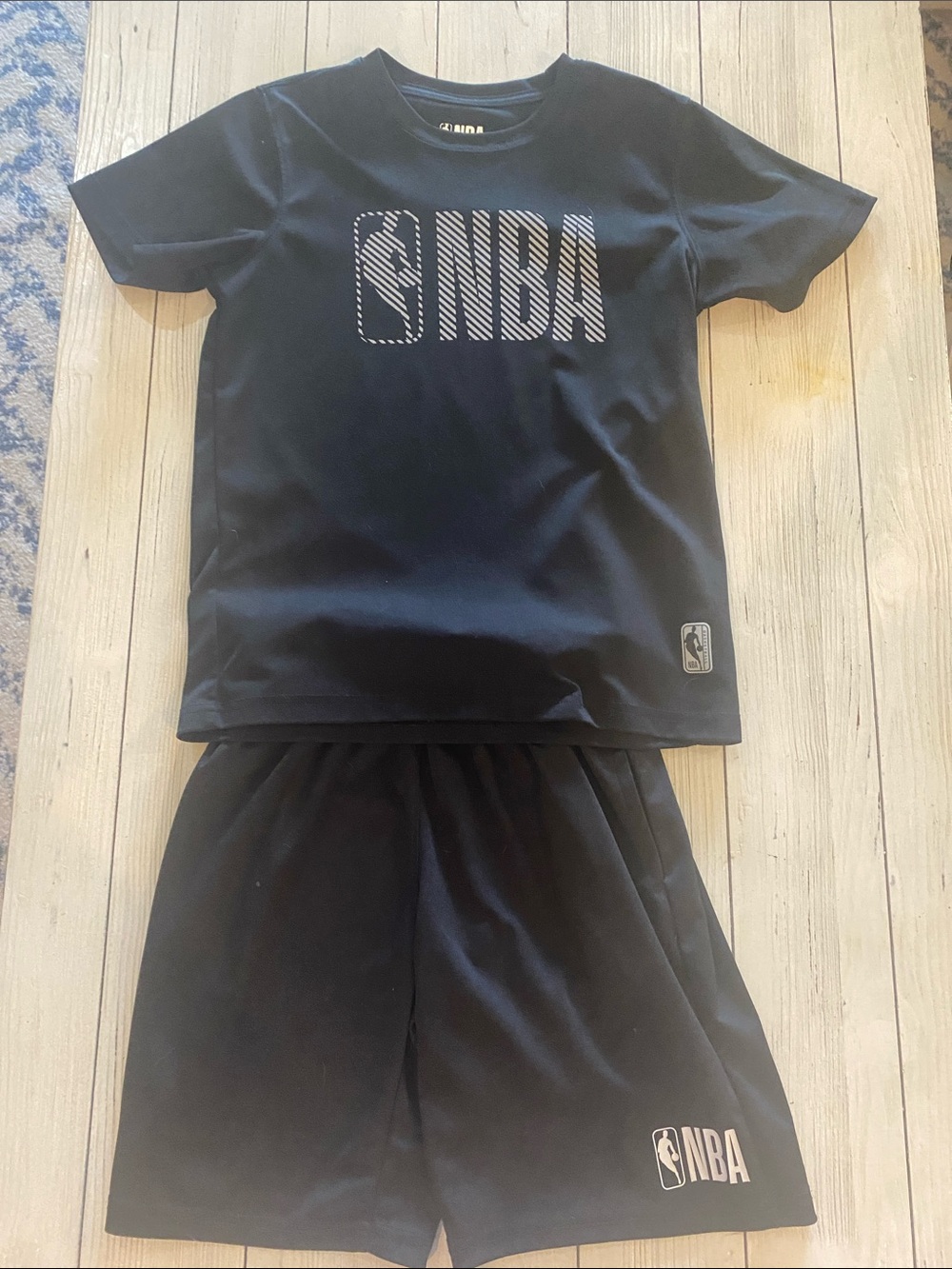 NBA Black Graphic Logo Tee and Shorts Set